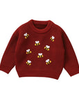 Red - Busy Bee Knit Jumper Baby Stork
