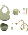 Green - My First Feeding Set | Baby Cutlery & Bowl Set with Integrated Motor Skills Game Baby Stork Nursing & Feeding