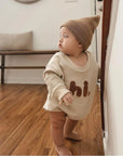 - “Hi.” Embroidered Long Sleeve Baby Romper Baby Stork