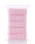 Pink - Pastel Coloured Baby Muslin Wash Cloths - 5 Pack Muslin Cotton Face Towel and Washcloth for Sensitive Skin Baby Stork Burp Cloths
