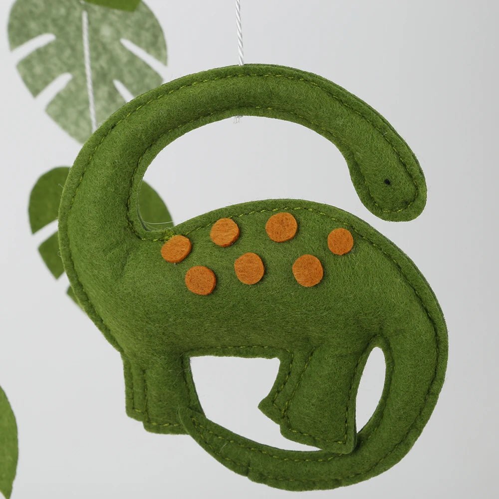 - Handmade Dinosaur Baby Mobile with Mountains & Leaves – Soft Felt Cot Mobile Baby Stork Baby Mobile