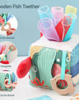 - Under the Sea Sensory Tissue Box Toy with Wooden Teether | Montessori Baby Activity Cube Baby Stork