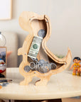 - Personalised Name Wooden Piggy Bank - Custom Animal & Dinosaur Designs | 6 Unique Styles Baby Stork Piggy Banks