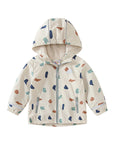 Cream - Waterproof Fleece Lined Hooded Jacket Baby Stork