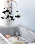 - High Contrast Black & White Baby Mobile – Sensory Newborn Nursery Cot Mobile Baby Stork Baby Mobile