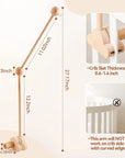 - Wooden Cot Arm - Wood Cloud Design Baby Stork Baby Mobile