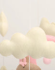 🌙 Teddy Bear Moon Baby Mobile – Pink Stars and Clouds Crib Mobile