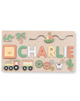 Style 2 - Custom Personalised Name Puzzle - Educational Wooden Toy Baby Stork Puzzles