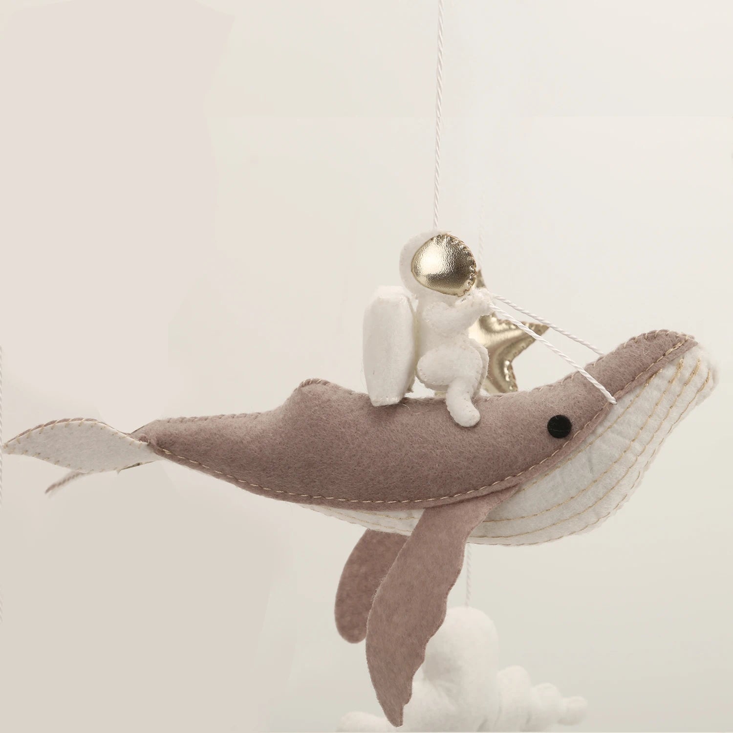 Space Whale Baby Mobile – Gender Neutral Nursery Decor with Stars