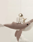 🌙 Space Whale Baby Mobile – Nautical Nursery Decor with Stars, Moon & Clouds