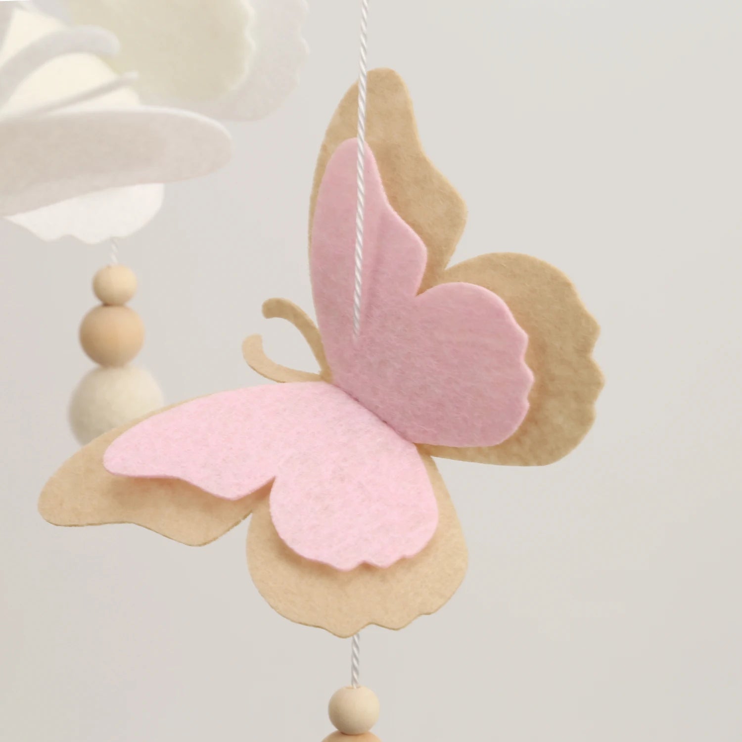Pink Butterfly Baby Mobile Eco Friendly Crib Mobile for Baby Girls Ideal Baby Shower Gift Baby Stork