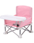 Pink Chair - Folding Baby Camp Chair with Detachable Table | Infant High Chair for Travel, Camping, and Beach Baby Stork