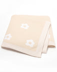 Beige 70 cm by 90 cm - Soft Baby Blossomed Flowers Blanket Baby Stork Swaddling & Receiving Blankets
