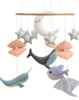 Colorful - Under the Sea Baby Mobile | Ocean Nursery Mobile with Whale, Narwhal & Seashells Baby Stork
