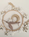 🌙 Space Whale Baby Mobile – Nautical Nursery Decor with Stars, Moon & Clouds