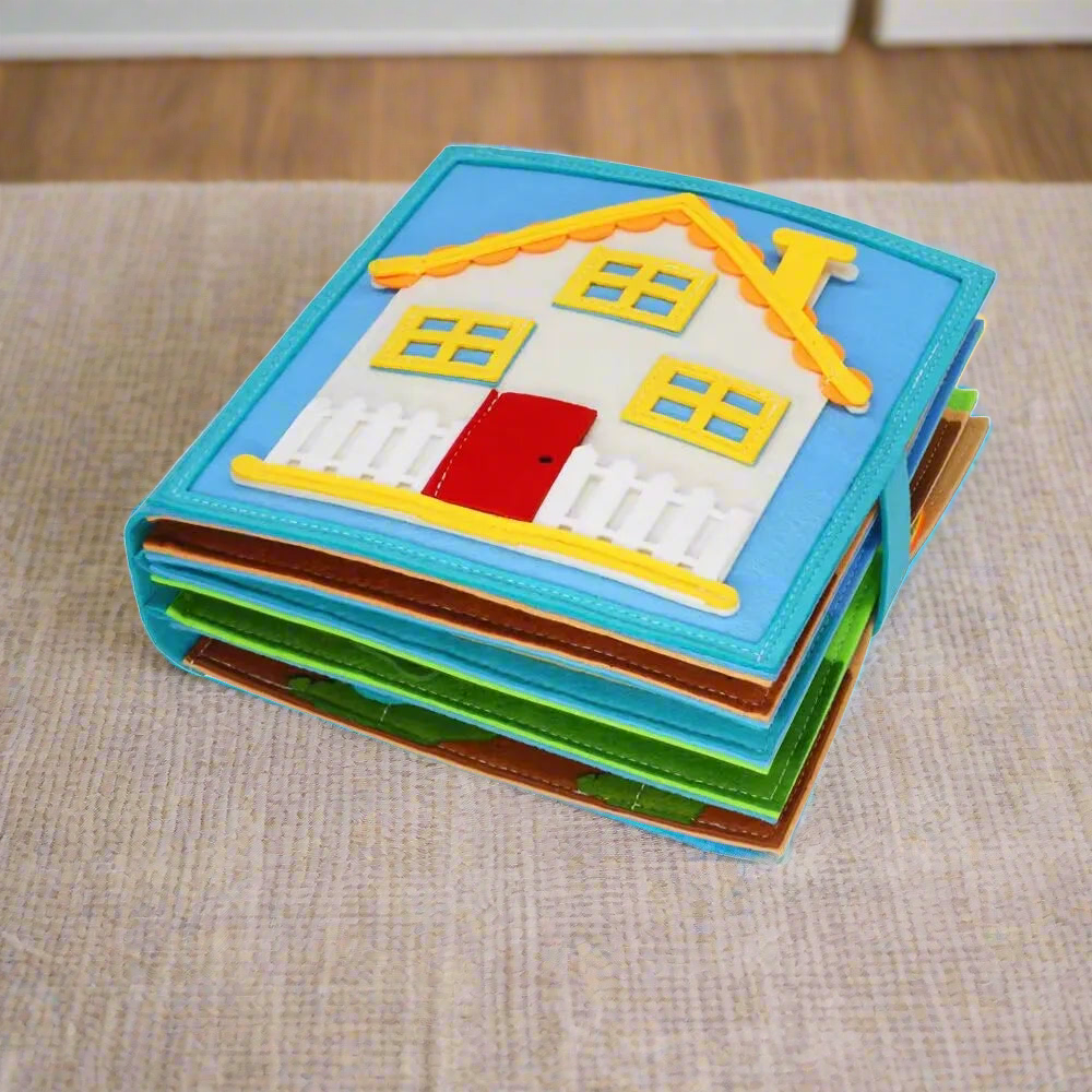 - Activity Story Book Handmade Montessori Felt - Boys Busy Book Baby Stork Books