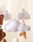 - Bear Cuddling the Moon & Night Sky Felt Nursery Mobile Baby Stork Baby Mobile