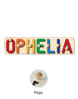 With Pegs - Custom Personalised Name Puzzle – Wooden Montessori Gift (Pegs & Stand Options) Baby Stork Puzzles