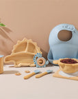 - Eco-Friendly Dinosaur Bamboo Baby Feeding Set - 7pcs | Non-Slip Suction Cups & Teether Baby Stork Nursing & Feeding