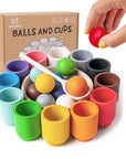 - Montessori Wooden Balls in Cups Sorter - Rainbow Colour Sorting Game Baby Stork Baby & Kids > Toys