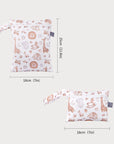 - 2pcs Cute Travel Wet Dry Bag Set - Waterproof & Portable for Beach, Pool, Nappies, and more Baby Stork Diaper Wet Bags