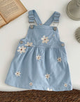 - Blue Daisy Overall Dress Baby Stork