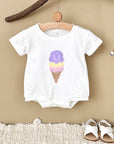 - Ice Cream Embroidered Baby Romper – 100% Cotton Bodysuit Baby Stork