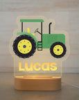 Tractor - Personalised Name Acrylic Night Light - Trucks, Tractors and More! Baby Stork Night Light