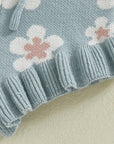 - Blue Blossom Knit Set Baby Stork