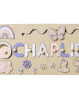 Style 4 - Custom Personalised Name Puzzle - Educational Wooden Toy Baby Stork Puzzles