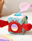 - Under the Sea Sensory Tissue Box Toy with Wooden Teether | Montessori Baby Activity Cube Baby Stork