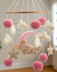 🐰 Bunny Baby Mobile – Soft Pompom Crib Mobile for Girls' Nursery