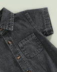 - Denim Button-Up Romper Baby Stork