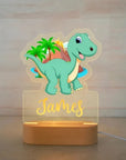Warm White Cartoon Dinosaur - Personalised LED Night Light Custom Baby Kids Name Cartoon Dinosaur Acrylic Lamp Baby Stork Night Light
