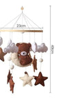 - Bear Cuddling the Moon & Night Sky Felt Nursery Mobile Baby Stork Baby Mobile