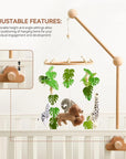 - Wooden Cot Arm - Wood Cloud Design Baby Stork Baby Mobile