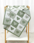 - Heart Pattern Baby Blanket – 90 × 70 cm | Ultra-Soft Acrylic | Multiple Colours Baby Stork