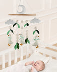 - Goose & Leaves Felt Cot Mobile - Green & Cream AE
