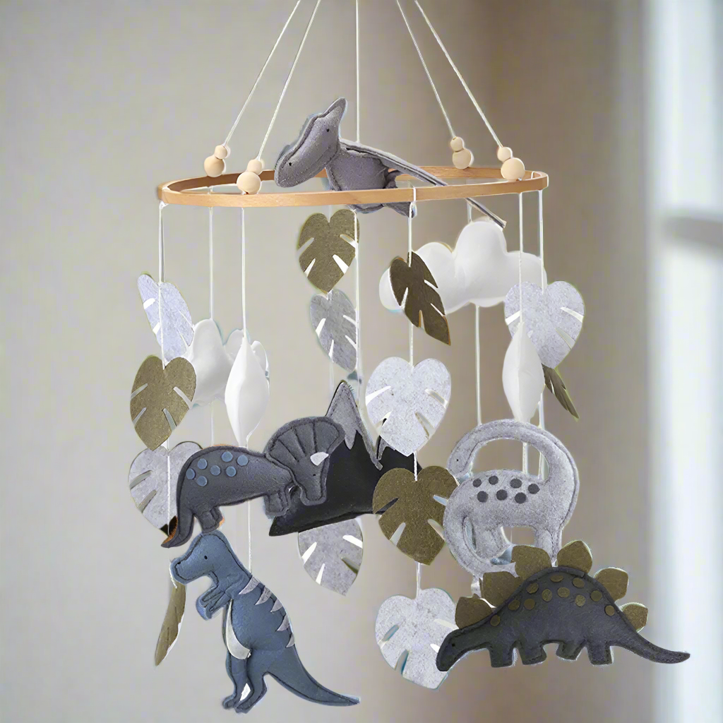 - Handmade Dinosaur Baby Mobile – Soft Felt Cot Mobile for Nursery & Baby Shower Gift Baby Stork Baby Mobile