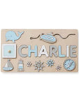 Style 5 - Custom Personalised Name Puzzle - Educational Wooden Toy Baby Stork Puzzles