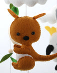 - Australian Animal Baby Mobile – Koala, Kangaroo, Platypus & Cockatoo | Felt Nursery Mobile with Natural Leaves & Wooden Beads Baby Stork Baby Mobile