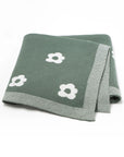 Dark Green 70 cm by 90 cm - Soft Baby Blossomed Flowers Blanket Baby Stork Swaddling & Receiving Blankets