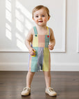 - Rainbow Stripe Overalls Baby Stork