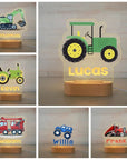 - Personalised Name Acrylic Night Light - Trucks, Tractors and More! Baby Stork Night Light