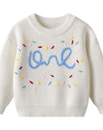 One Birthday Embroidered Knit Sweater | Six Colours