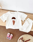 - Ice Cream 2 Piece Set – Cotton Tee & Shorts Baby Stork