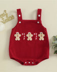 - Gingerbread & Candy Cane Christmas Romper Baby Stork