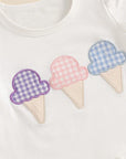 - Ice Cream Appliqué Shorts Set Baby Stork
