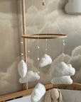 ☁️ Handmade Cloud Baby Mobile – Neutral Boucle Nursery Crib Mobile