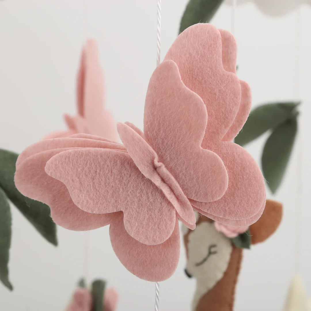 - Woodland Deer & Butterfly Nursery Mobile | Baby Shower Gift Baby Stork Baby Mobile